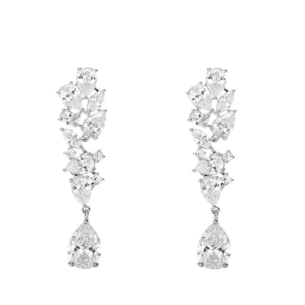 Bridal Zircon Necklace Two-piece Earrings Set