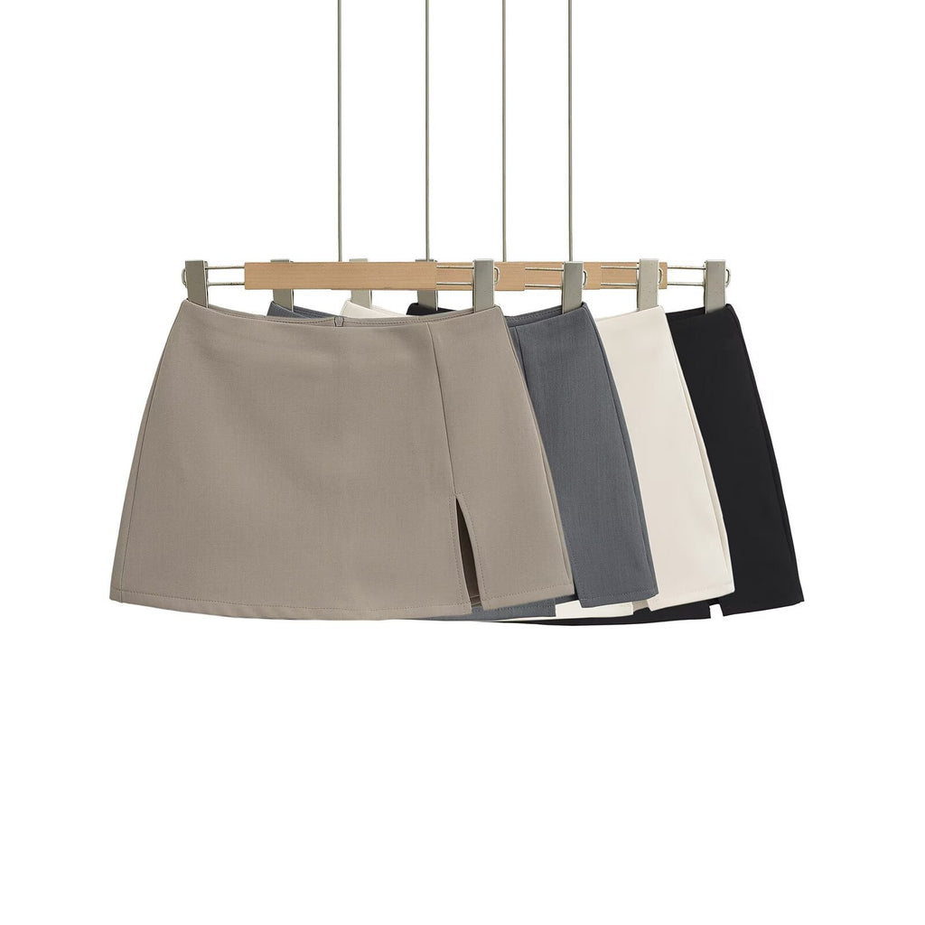 High-waisted Figure-flattering A-line Skirt With A Stylish Slit