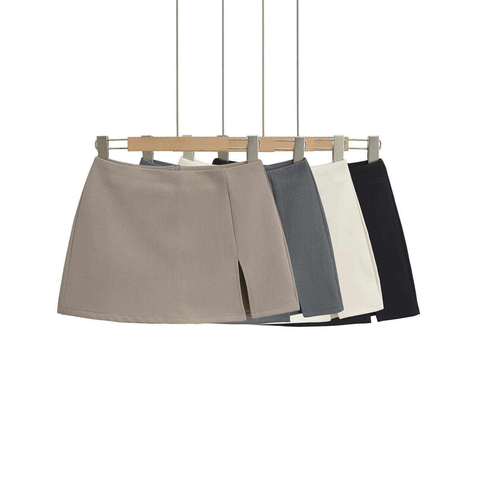 High-waisted Figure-flattering A-line Skirt With A Stylish Slit