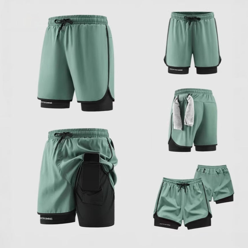 Casual All-match Two-piece Shorts For Sports Running And Fitness