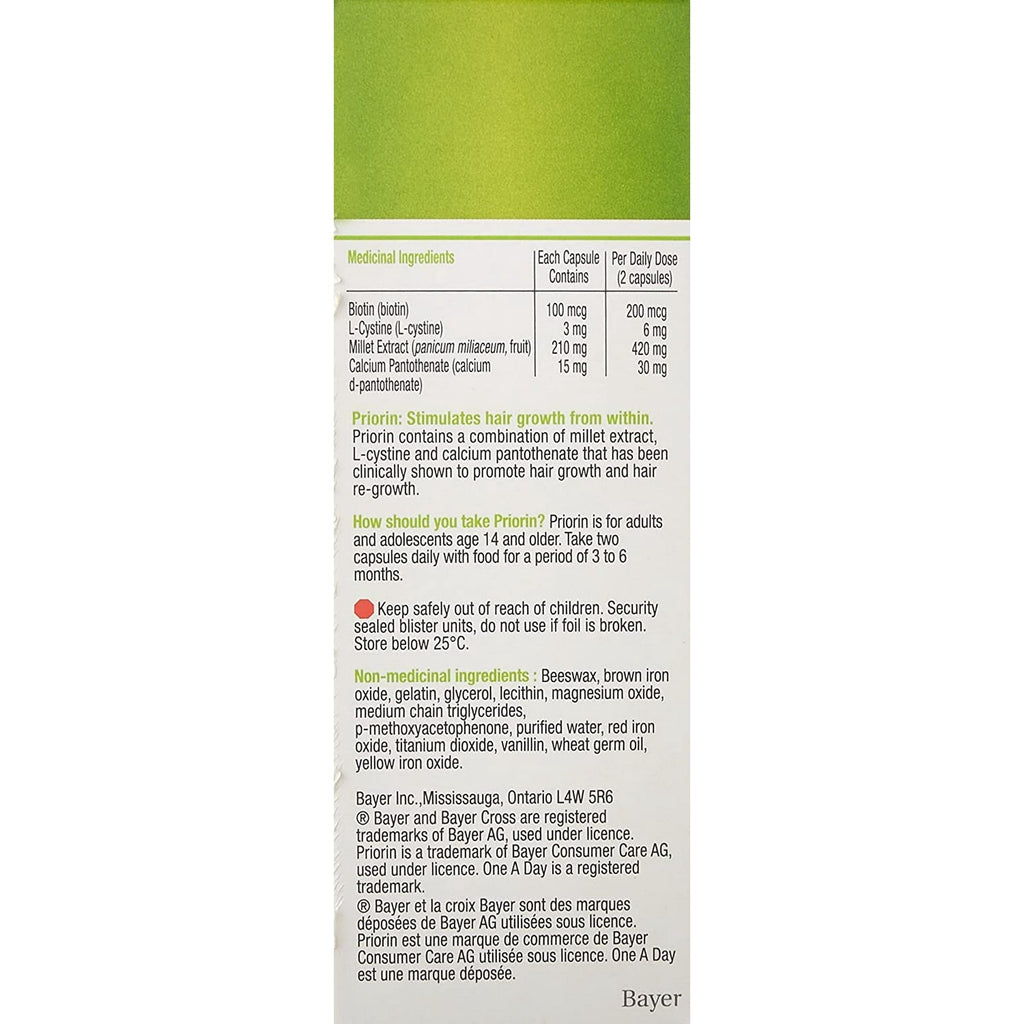 Priorin Intense Hair Growth Supplement - Supports Healthy Hair with Millet Extract, Biotin, and Vitamin B5