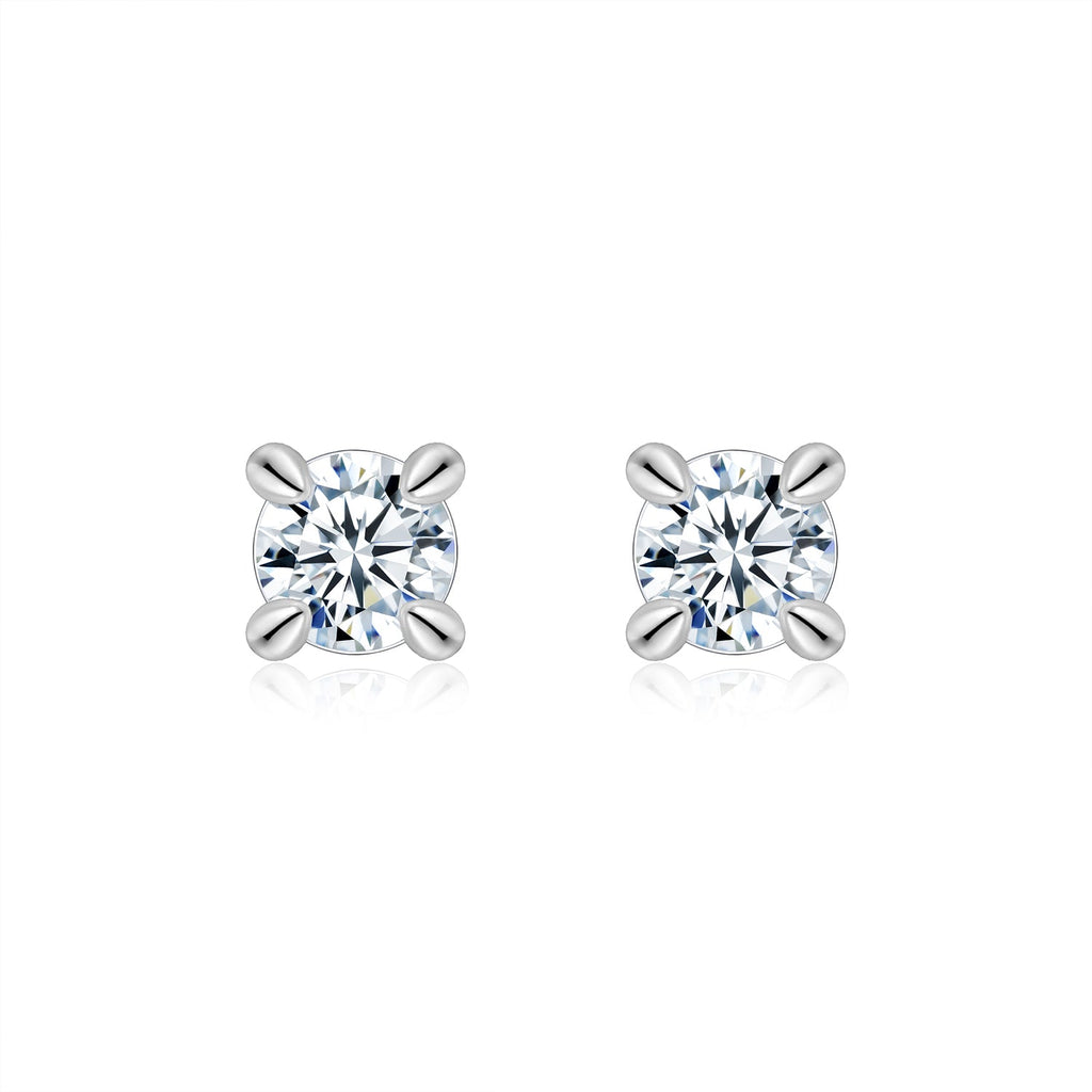 S925 Sterling Silver Moissanite Stud Earrings, 0.5&2ct D-VVS1 4-Prong Basket Pave With Screw Backs, GRA Certificate Gift Box