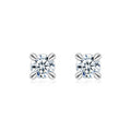 S925 Sterling Silver Moissanite Stud Earrings, 0.5&2ct D-VVS1 4-Prong Basket Pave With Screw Backs, GRA Certificate Gift Box