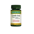 Nature's Bounty Gentle Iron 17 mg - Iron Supplement with Vitamin C, Folate & B12 - 60 Capsules