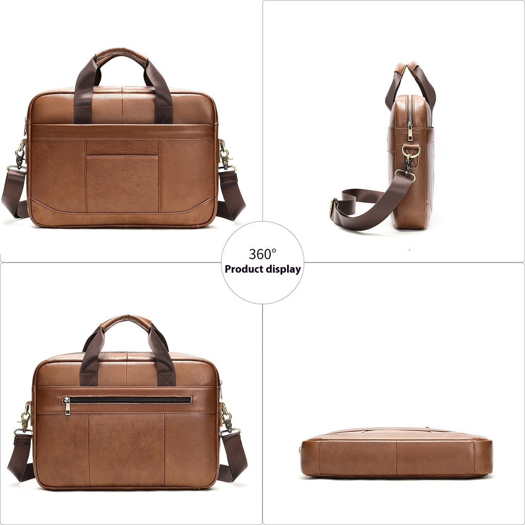 Men's Leather Crossbody Laptop Bag
