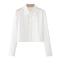 Classic collar casual long sleeved short shirt