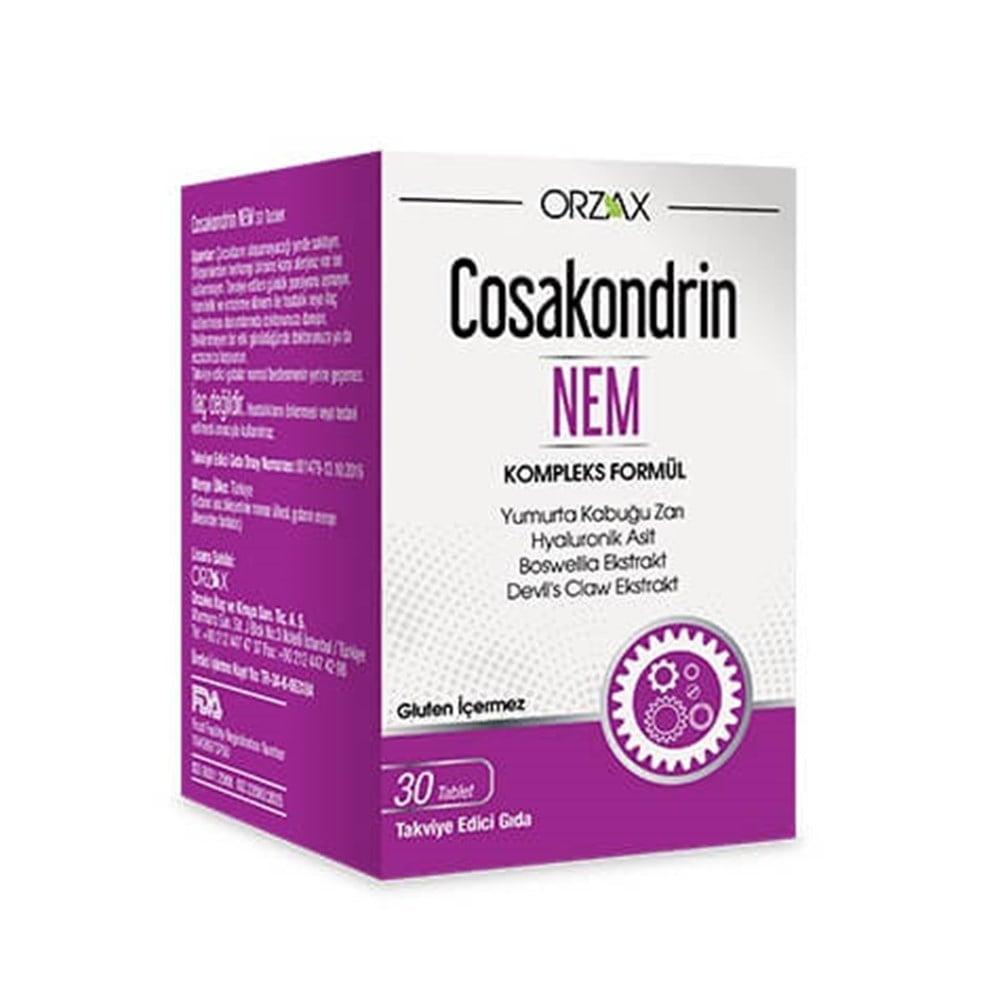 Orzax Cosakondrin Nem - Joint Health Supplement with Egg Shell Membrane, Boswellia & Hyaluronic Acid - 30 Tablets