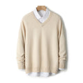 V-neck Cashmere Sweater Loose Fit Extra Thick