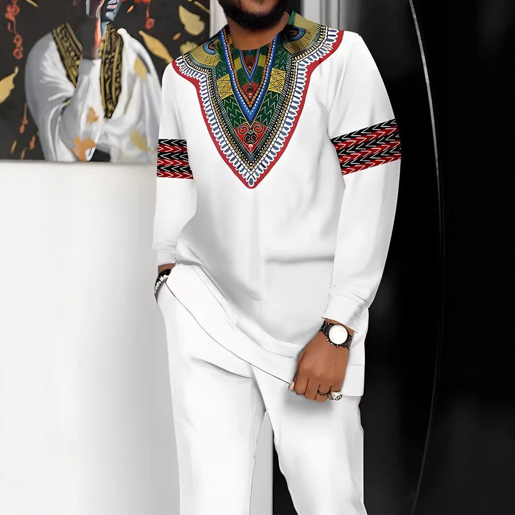 Fashionable Mens Long-Sleeve Pants Sports Suit