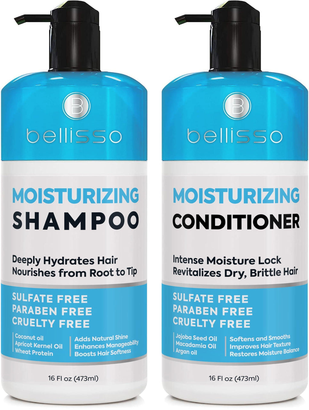 Moisturizing Shampoo and Conditioner Set Sulfate Free Care for Women and Men Hydrating Deep Moisture Duo with Shea Butter Salon Grade Color Safe Ideal for Curly Hair and Dry Split Ends