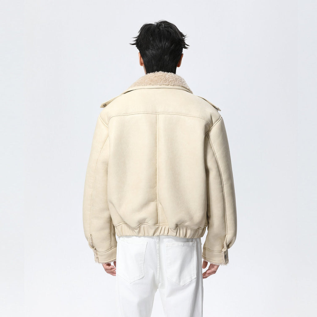 Turn-down Collar Fur-lined Thickened Warm Jacket Coat
