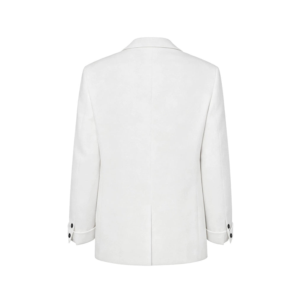 Mens White Suit With Embroidered Tailoring
