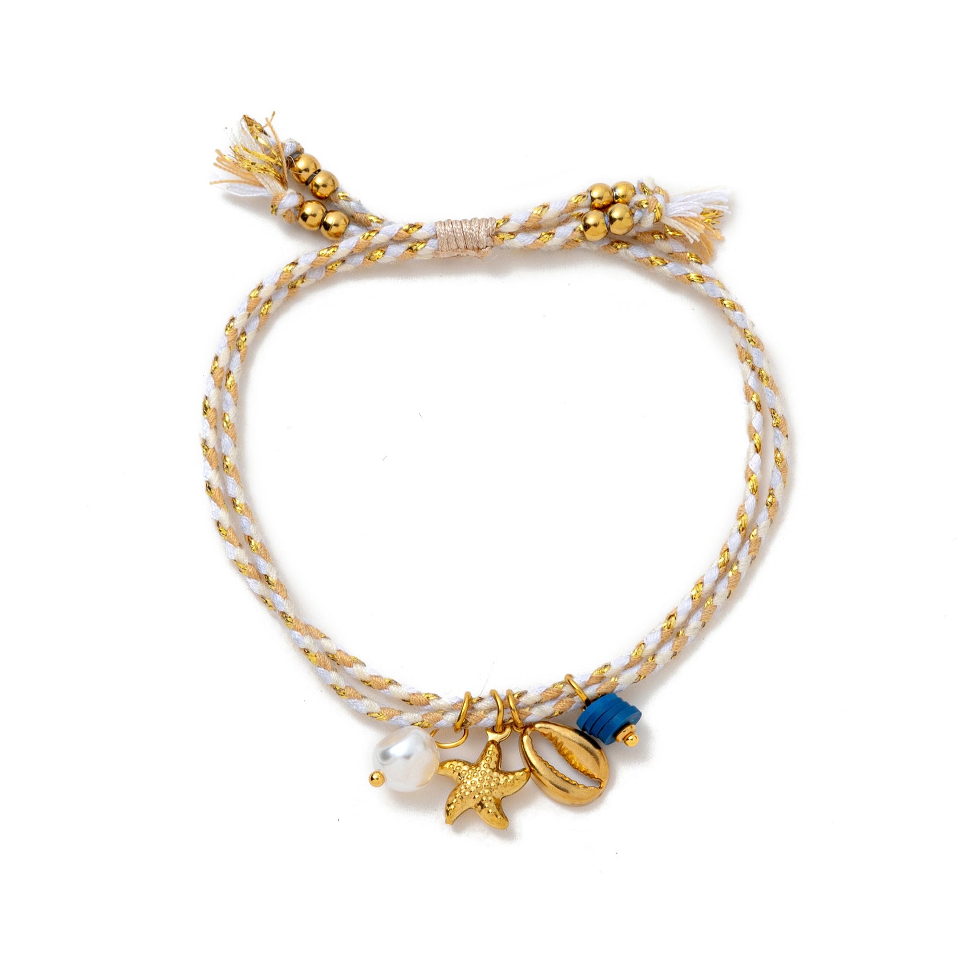 Shell Crystal Green Rice-bead Multi-layer Stacked Bracelet For Women