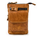 Men's Leather Belt Bag Crazy Horse Leather Crossbody Bag