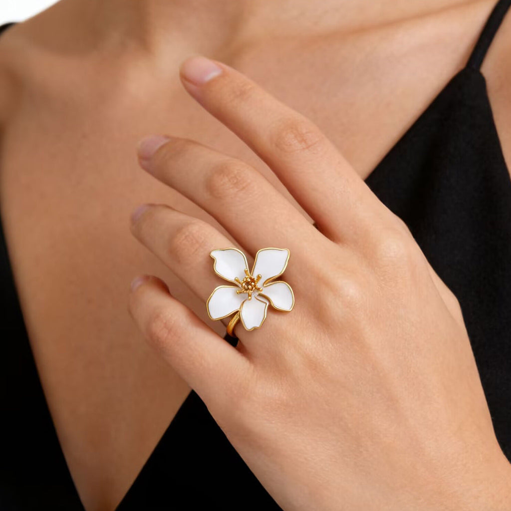 Floral Bracelet Choker And Ring Set For Women