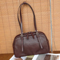 Top-grain Tree Gum Cowhide Bowling Bag, Large Capacity, Simple Design, Handheld, Single Shoulder, Crossbody, Commuter Underarm Women's Bag