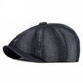 Spring Autumn Washed Denim Octagonal Beret