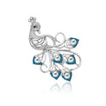 Full Diamond High-grade Peacock Alloy Brooch