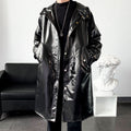 Mens Long Trench Coat Youth Mid-length Style