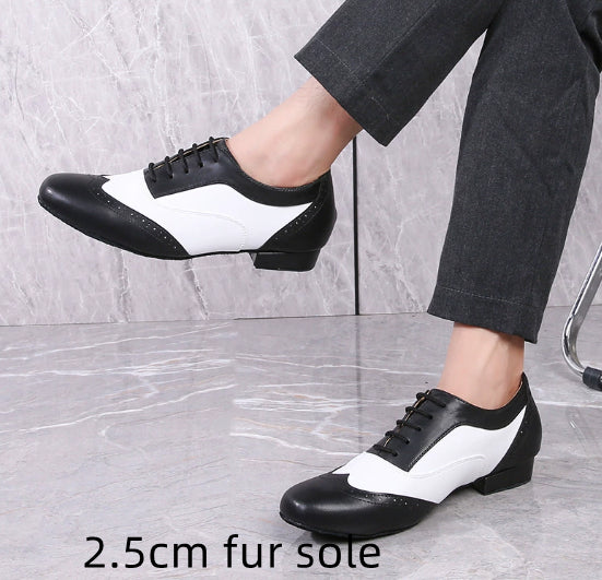 Leather Ballroom For Square Dancing And Latin Dancingsoft-soled Dance Shoes For Adults