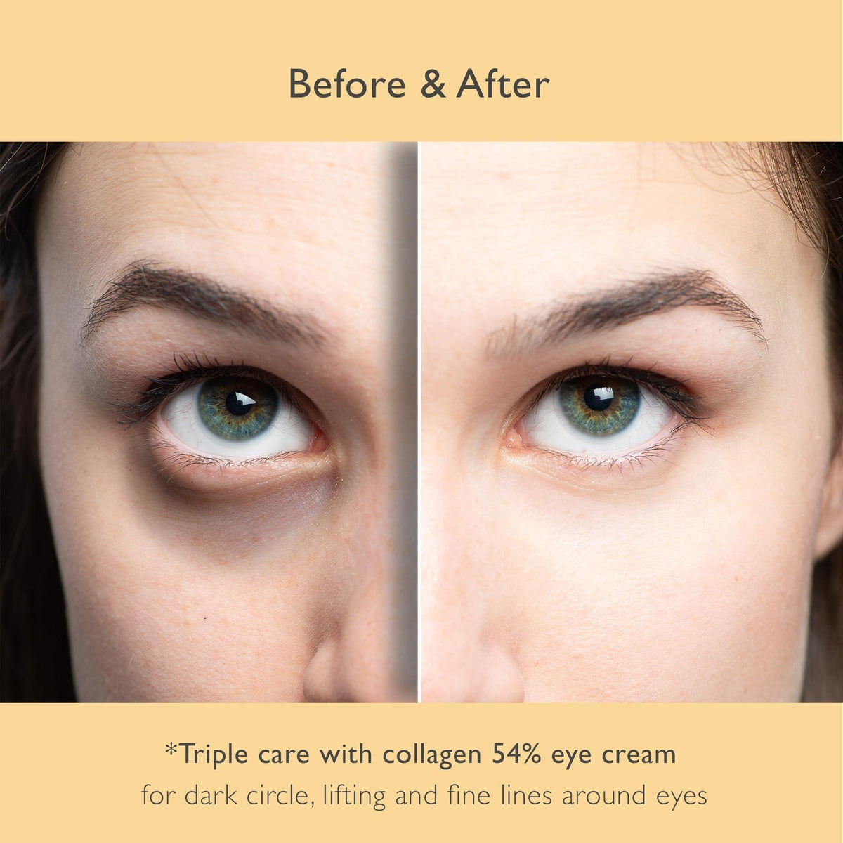NOWATER Korean Collagen Eye Cream for Under Eyes, Day & Night
