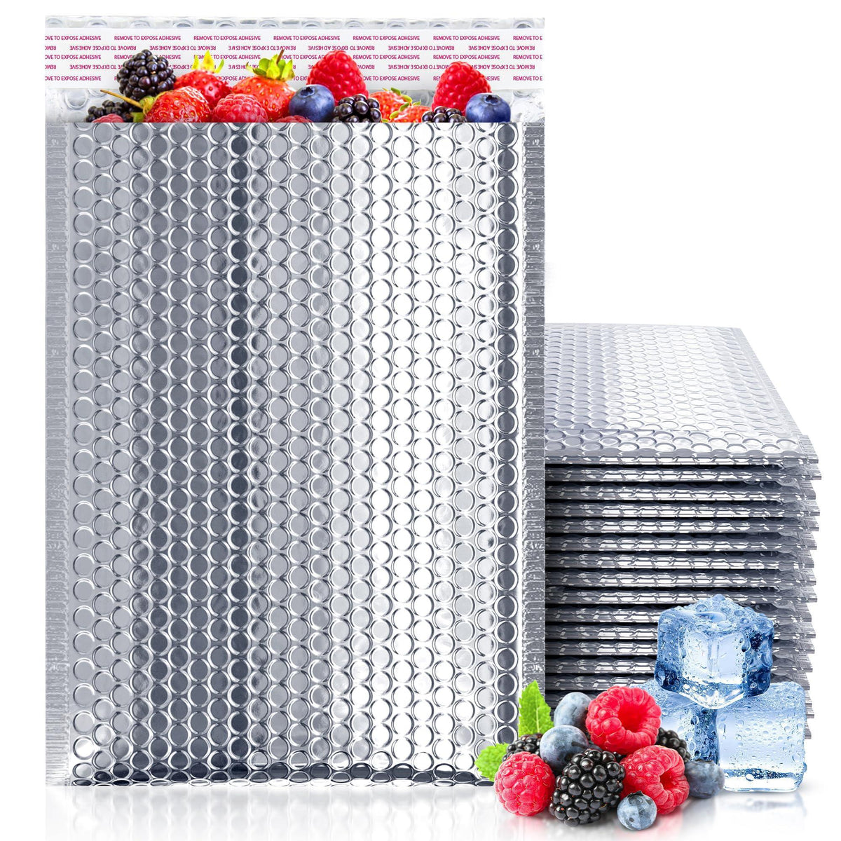 Thermal Bubble Mailer 6.5 x 10.5 Inch Pack of 10 Metallic Bubble Envelopes Foil Insulated Mailers for Cold Shipping Padded Envelopes Waterproof. Cold Insulated Shipping Bags