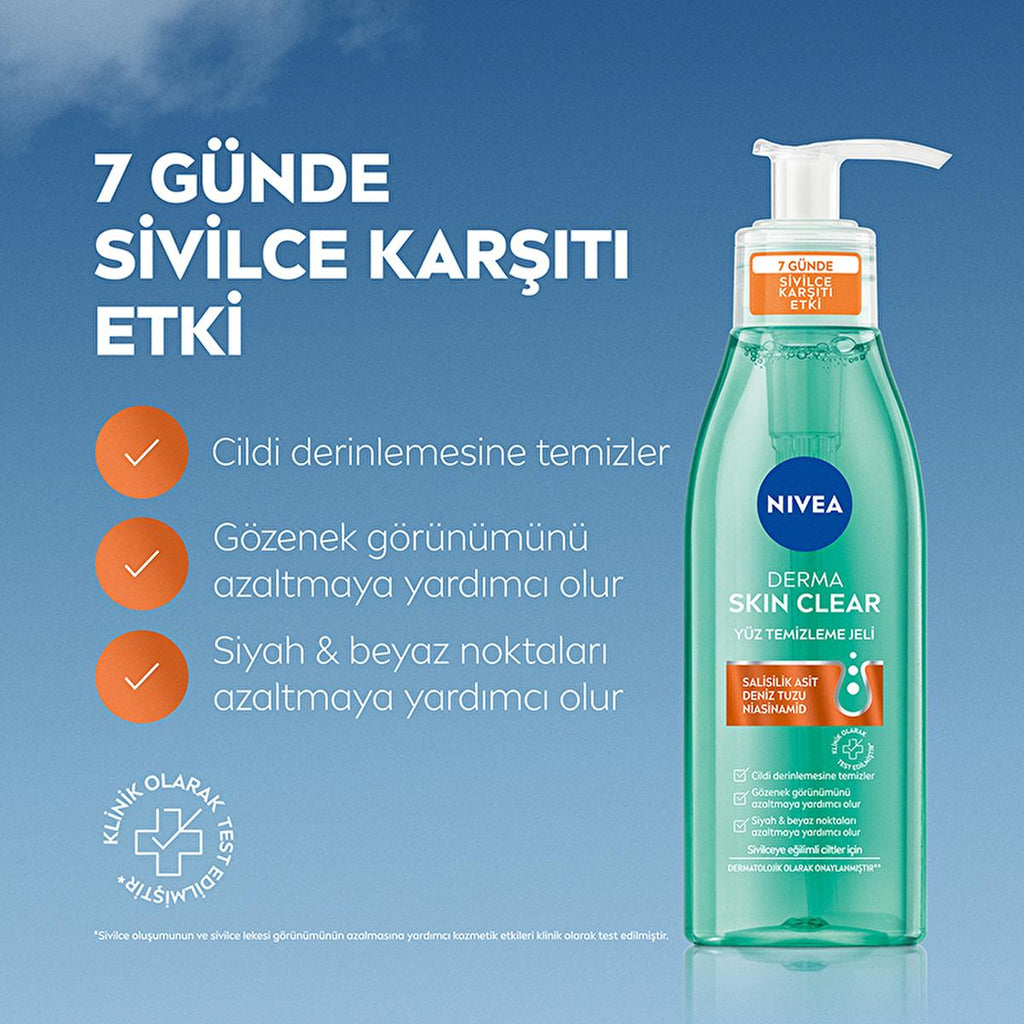 NIVEA Derma Skin Clear: Acne Face Wash & Pore Minimizing Toner Set | Deep Cleansing, Blemish Control, Dermatological Skincare