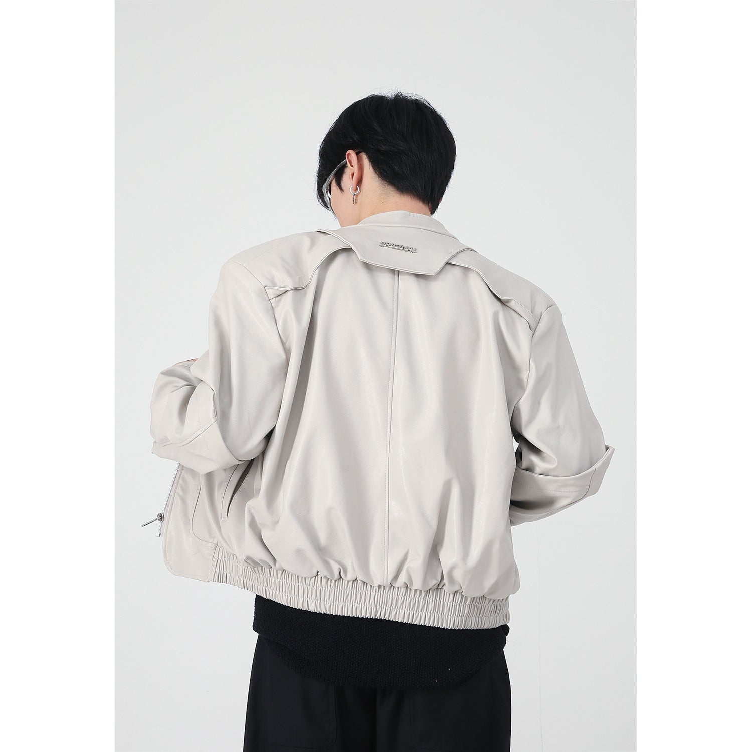 Men's High-grade Short Motorcycle Leather Coat