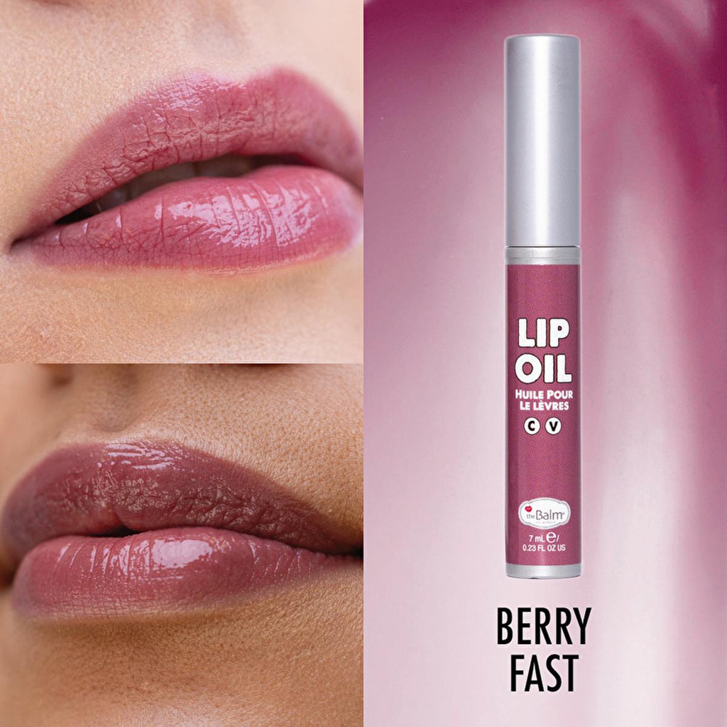 theBalm Berry Fast Lip Oil: Tinted, High-Shine, Non-Sticky - Hydrating Lip Care & Subtle Color