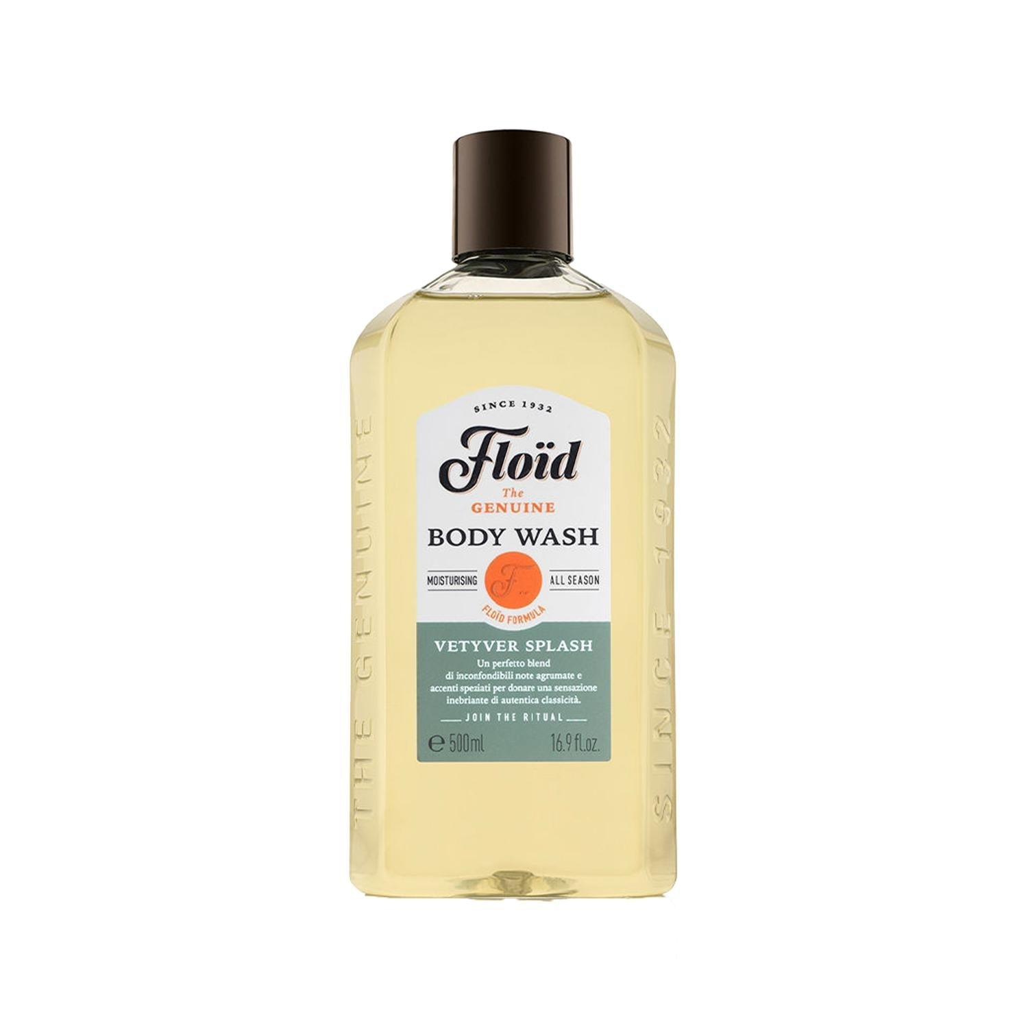 Floid Vetyver Splash Shower Gel - Luxurious 500ml Vetiver Fragrance for Refreshing Skin