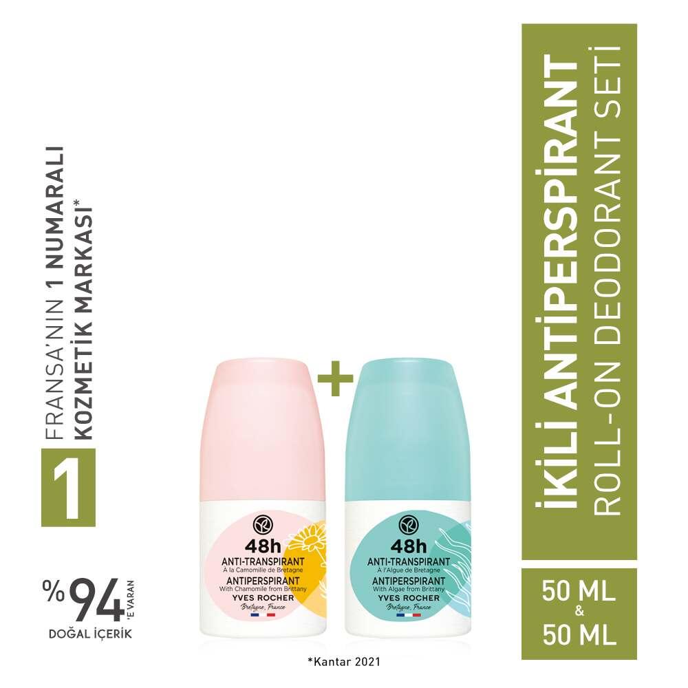 The Luxury Deodorant Dual Antiperspirant Roll-on Deodorant Set - Ocean Algae & Chamomile Variants for Long-Lasting Odor Protection
