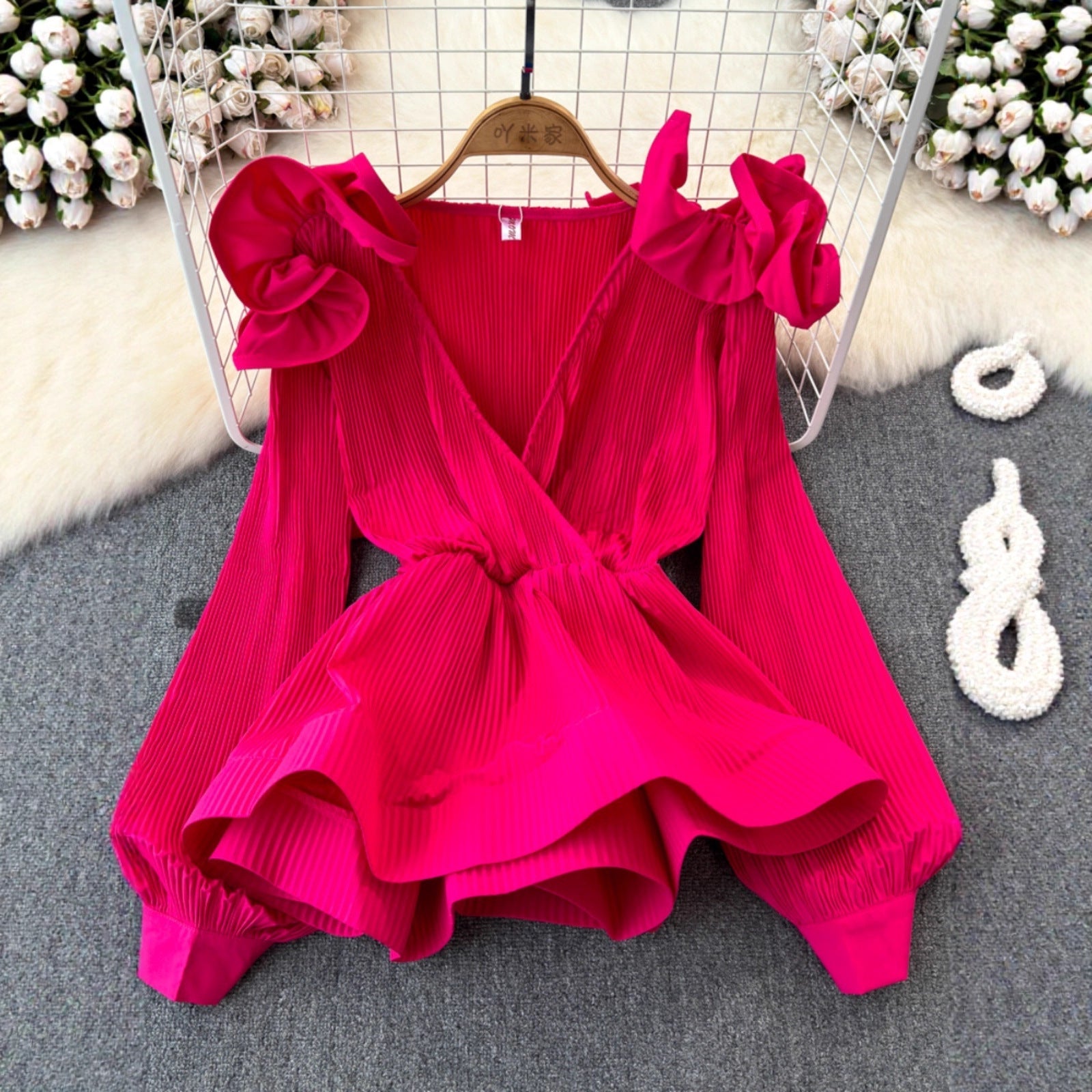 Ruffled-waist Blouse For Women Niche Style