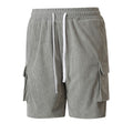 Corduroy Utility Shorts With An Elastic Waist And Drawstring