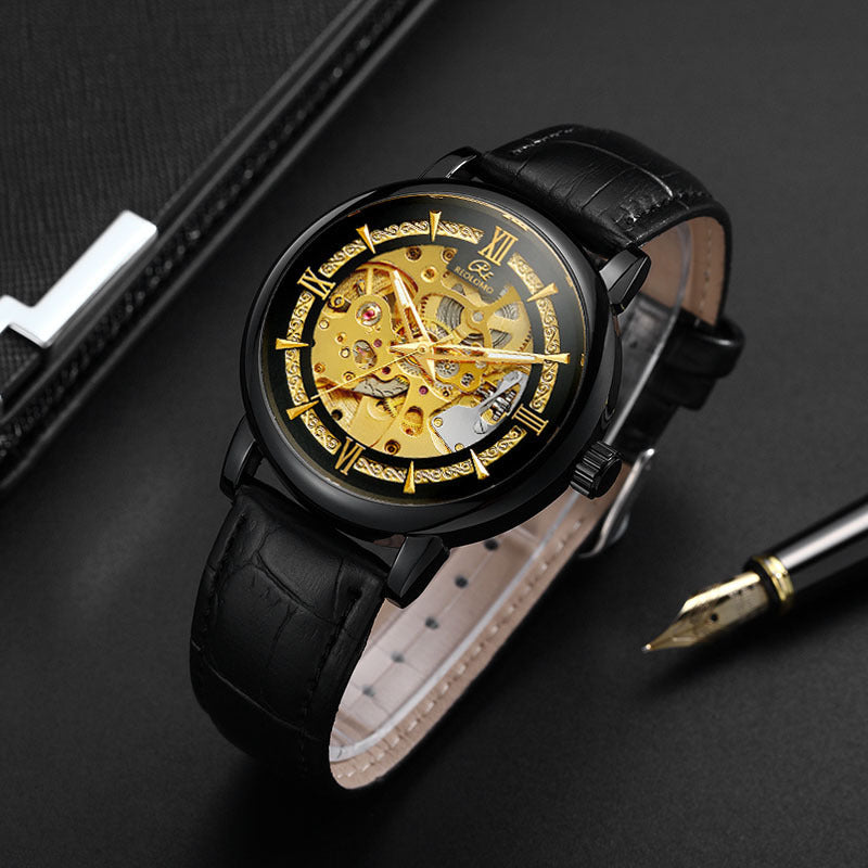 European And American-style Mens Fashionable Hollow-out Mechanical Watch