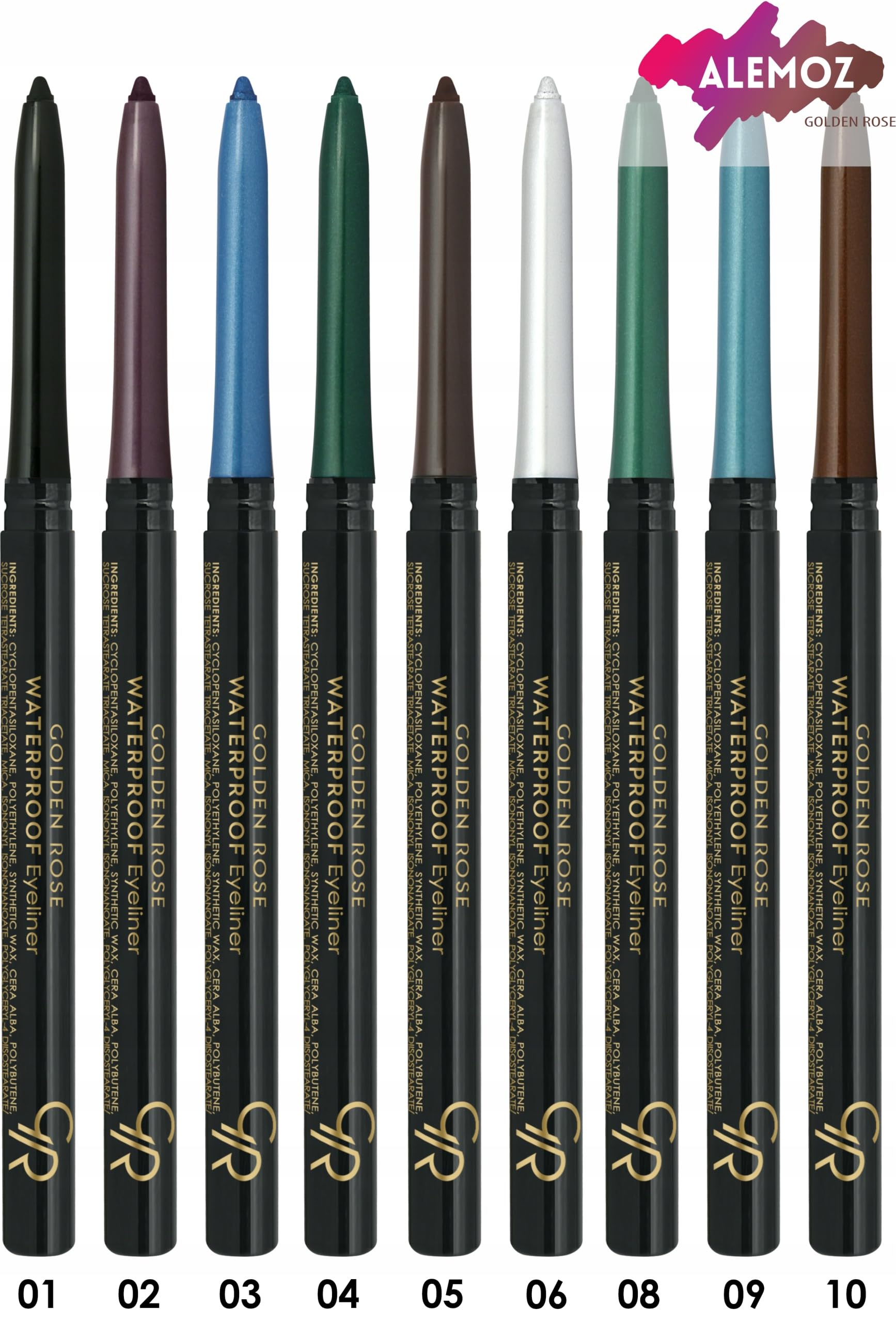 Golden Rose Waterproof Eyeliner No:51 - Long-Lasting, Smooth Application, Dermatologically Tested