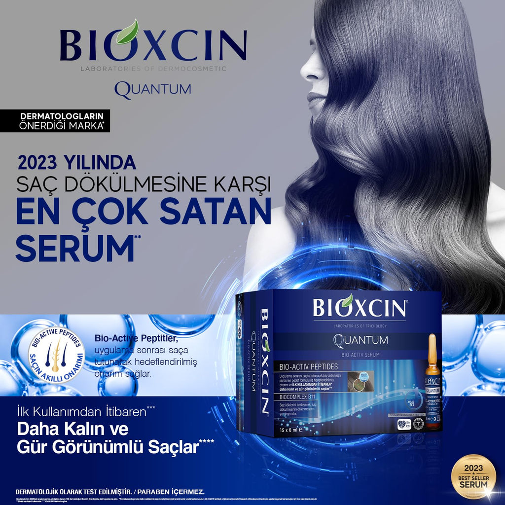 Bioxcin Quantum Extra Volume & Care Serum 15x6 ml - Stringing Flowing Hair
