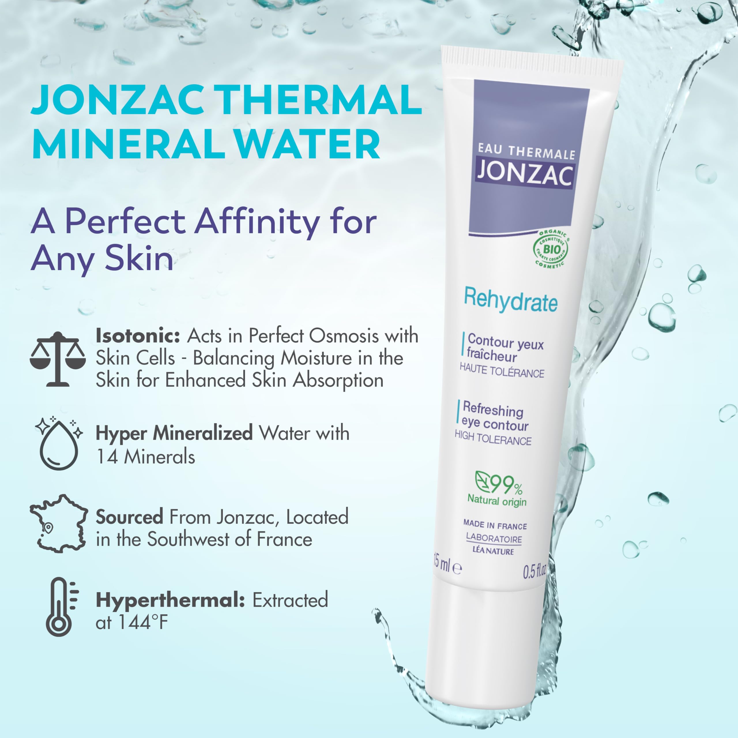 Eau Thermale Jonzac Soothing Eye Cream for Sensitive Skin - Hypoallergenic & Natural