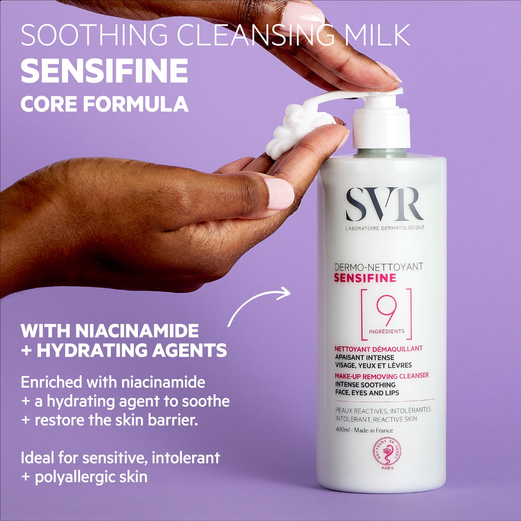 SVR Sensifine Dermo Nettoyant Facial Cleanser & Makeup Remover - Gentle, Dermatologically Tested, 400ml