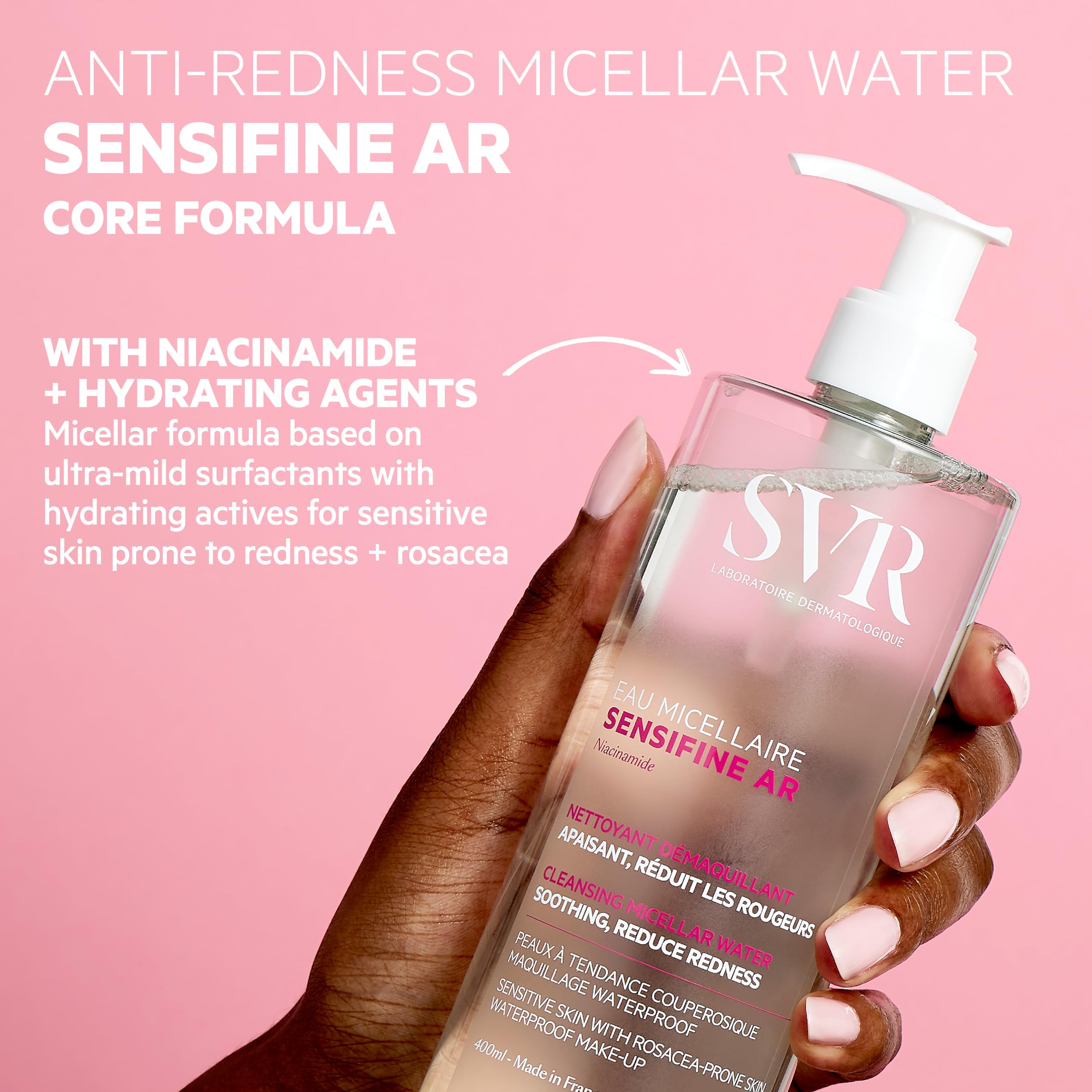 SVR Physiopure Cleansing Micellar Water - Gentle Makeup Remover for Sensitive Skin, 13.53 fl oz