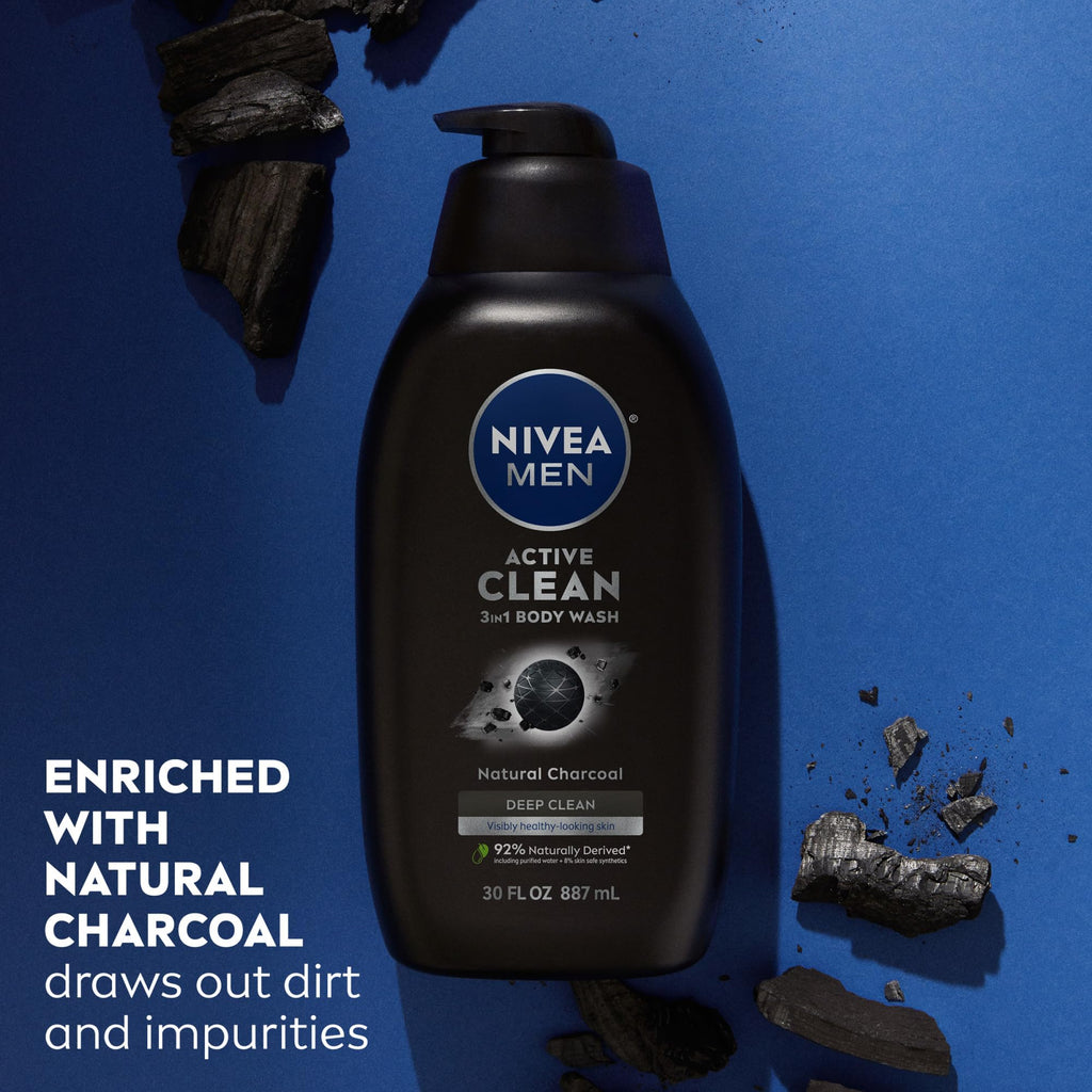 NIVEA Men Deep Dimension Shaving Gel 200ml - With Active Charcoal