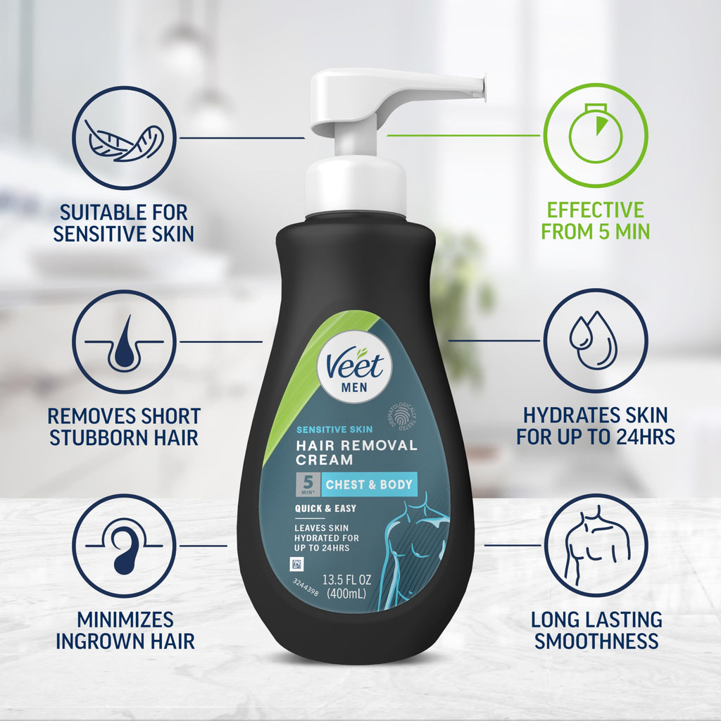 Veet Men Hair Removal Cream for Sensitive Skin - 6.76 fl oz