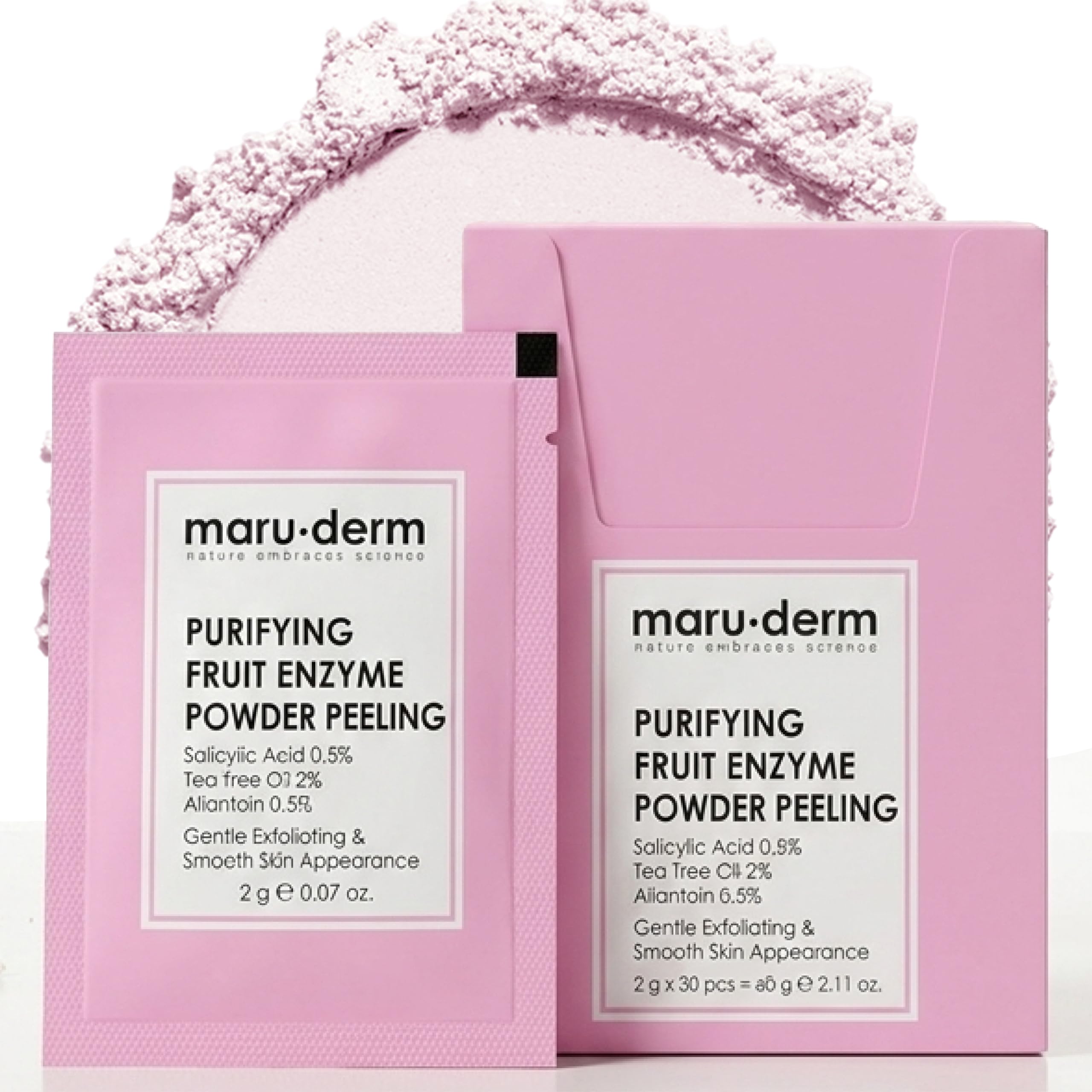 Maruderm Exfoliating Powder Peel 60g - Gentle Salicylic Acid Formula | Skin Care
