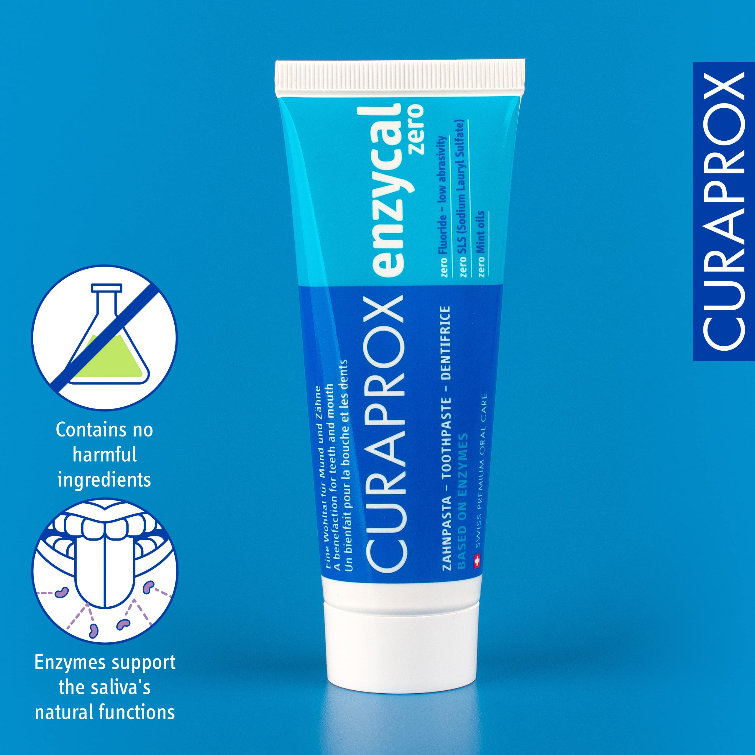 Curaprox Enzycal Zero Toothpaste - Natural Enzyme-Based Oral Care, 75ml