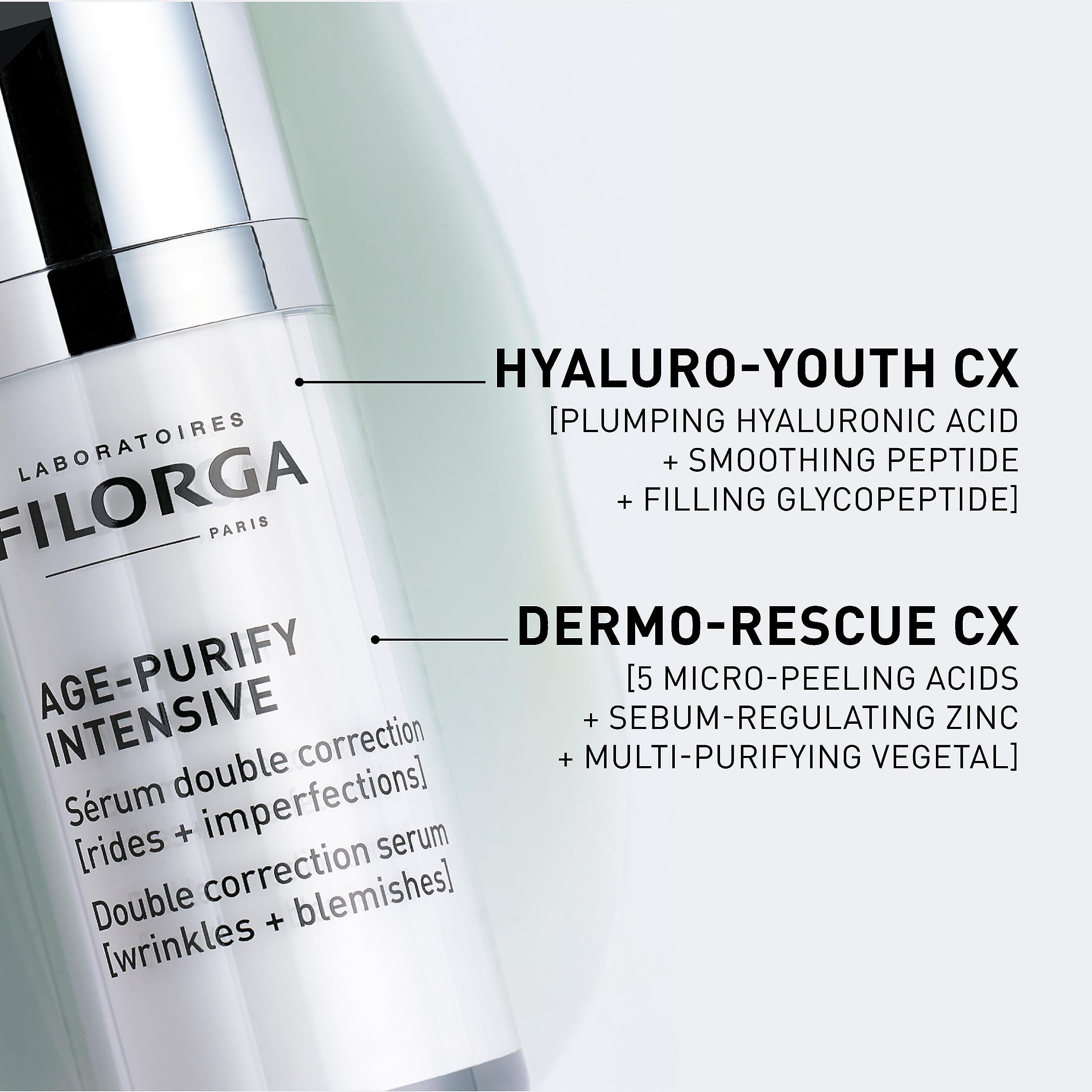Filorga Age-Purify Intensive Double-Action Anti-Aging Serum 30ml - Non-Comedogenic Skincare for Oily Skin