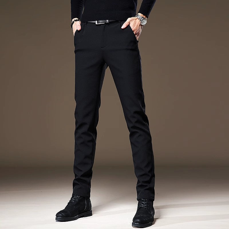 High-end Wrinkle-free Dress Pants Mens Business Slim-fit Tapered-leg Style