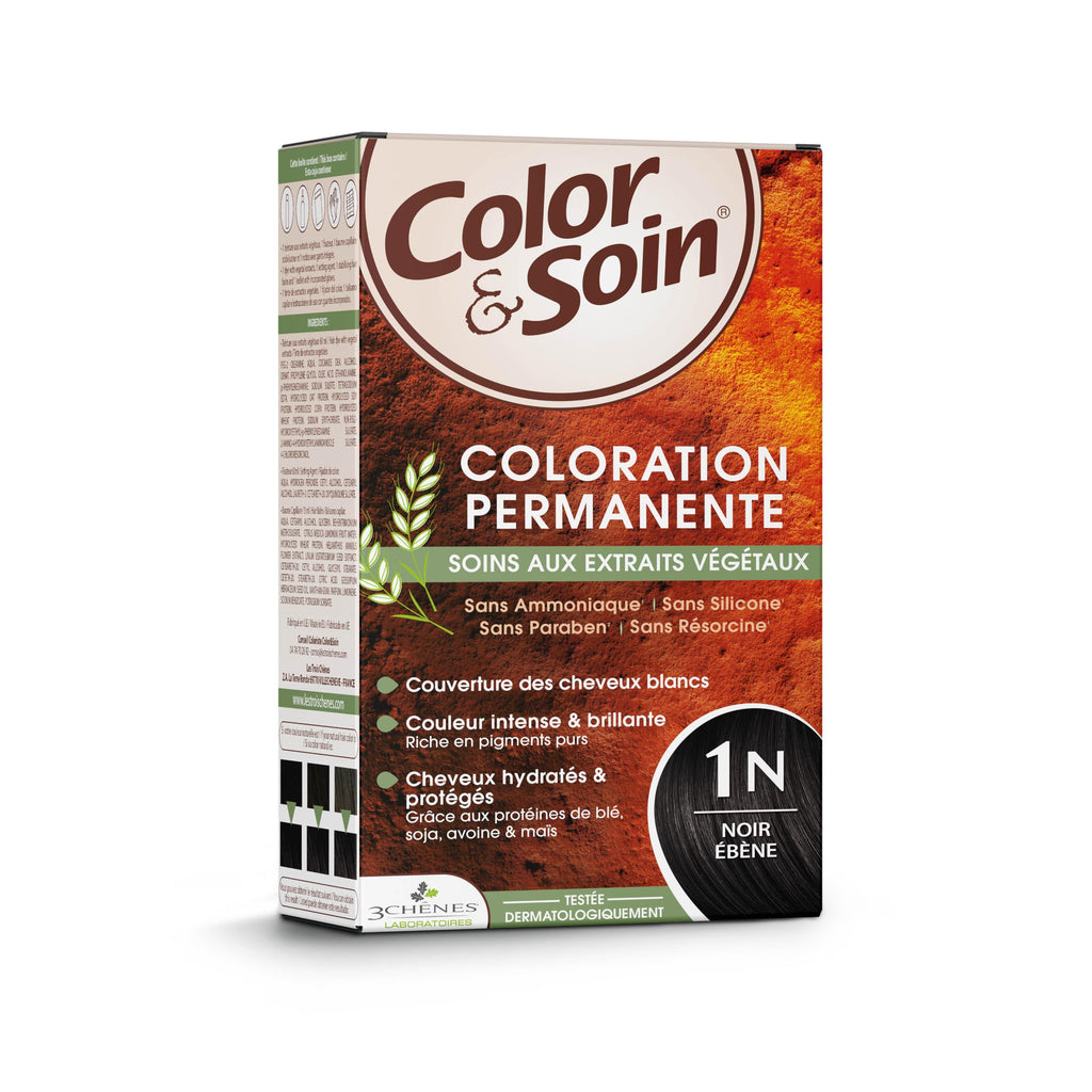 Color&Soin Ebony Black Hair Dye - Ammonia-Free, Paraben-Free, Botanical Hair Color