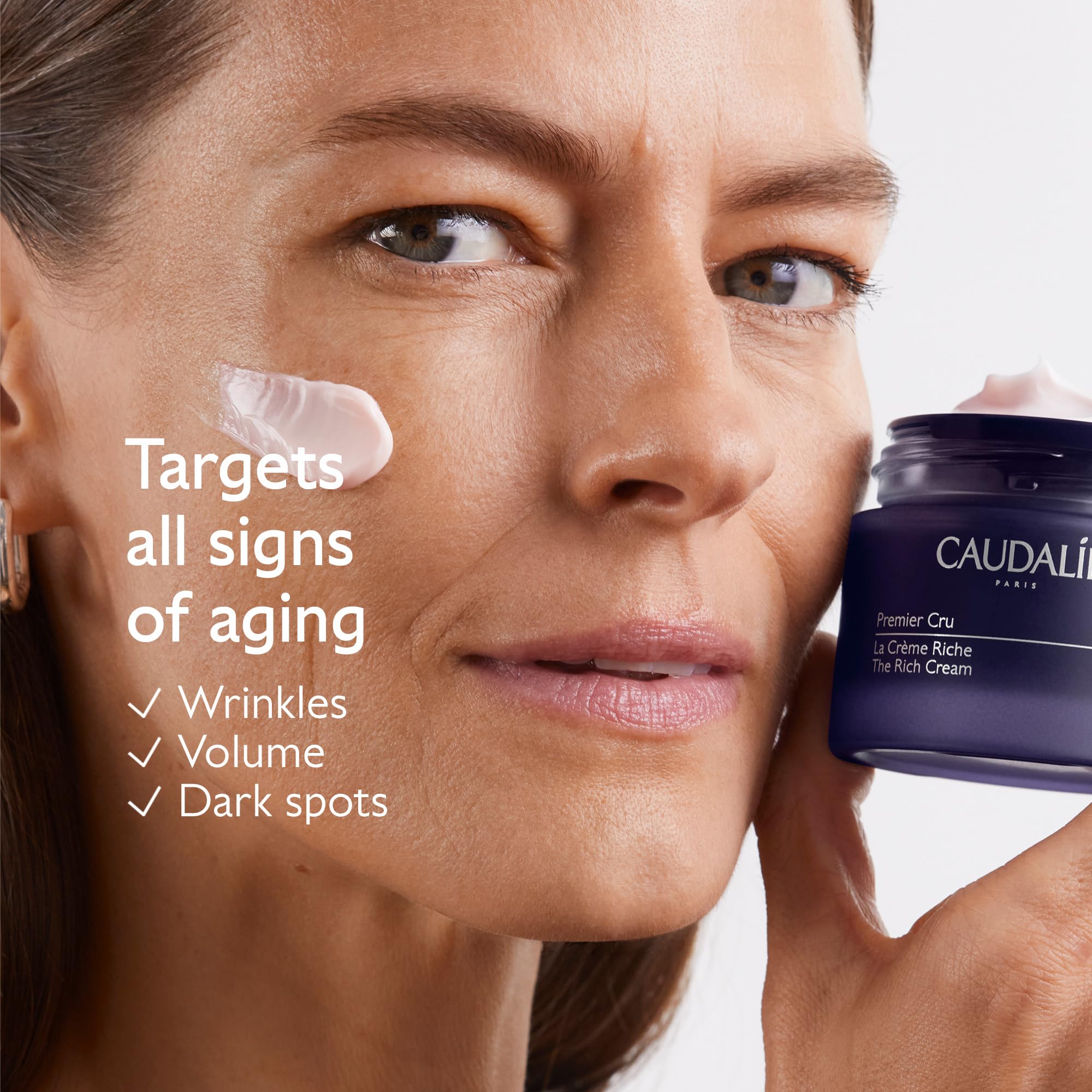 Caudalie Premier Cru The Rich Anti-Aging Cream for Dry Skin - Viniferine, Hyaluronic Acid, 1.69 fl oz