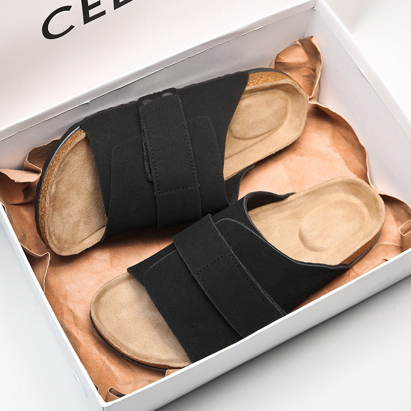 Summer Mens Cork Slippers Couples Shoes