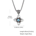 Stainless Steel Devils Eye Cross Pendant Necklace