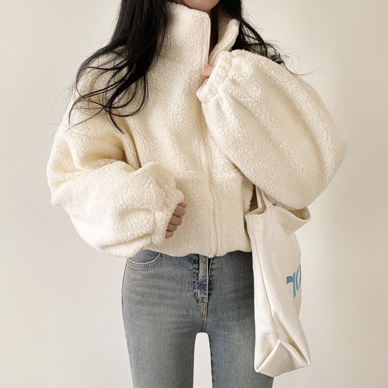 Women's Thermal Faux Fur Zip Cardigan